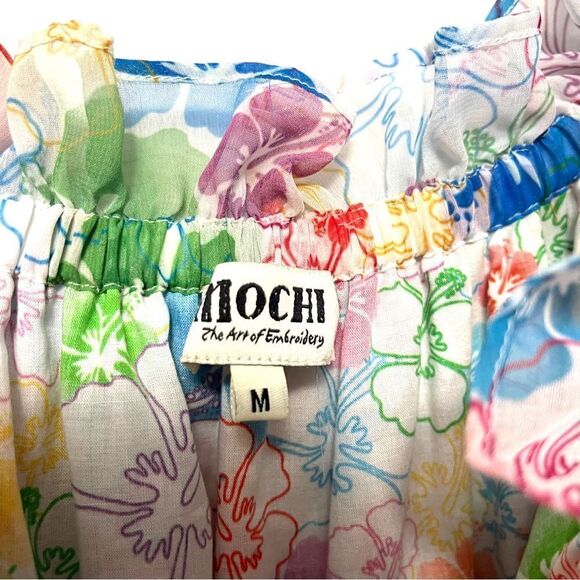 ALL THINGS MOCHI Kona Floral Bardot Chiffon Maxi Dress M - Picture 6 of 16